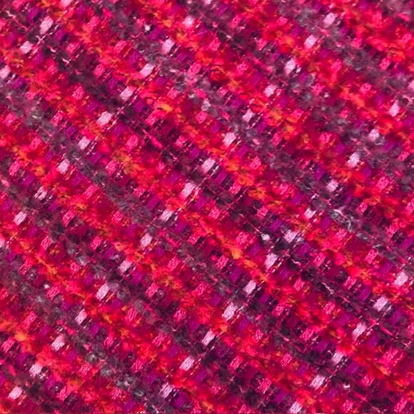 Victoire Mathieu Paris Vintage Pink Purple Metallic Wool Blend Designer Scarf - Picture 6 of 9